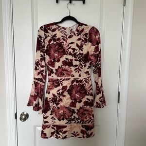 Floral Bell Sleeve Mini Dress